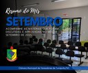Acompanhe as matérias que foram discutidas e aprovadas no mês de Setembro de 2025