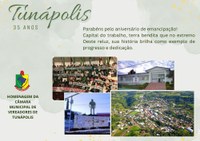 Parabéns Tunápolis pelos 35 anos de emancipação. 